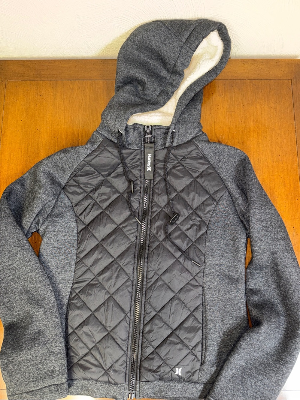 Hurley Zip Up Winter Jacket with Sherpa Hood